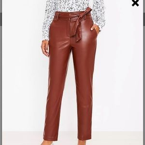 Ann Taylor Loft faux leather cropped pants